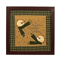 Quadretto Decorativo Rustico Con Scritta 'We Love Our Bread...' In Tessuto E Legno, 22,9x15,2 Cm