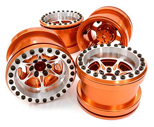 Exclusive Discount 80% Offer Integy RC Model C26702ORANGE Billet Machined 6 Spoke Wheel Set (4) for Axial 1/10 Yeti Rock Racer
