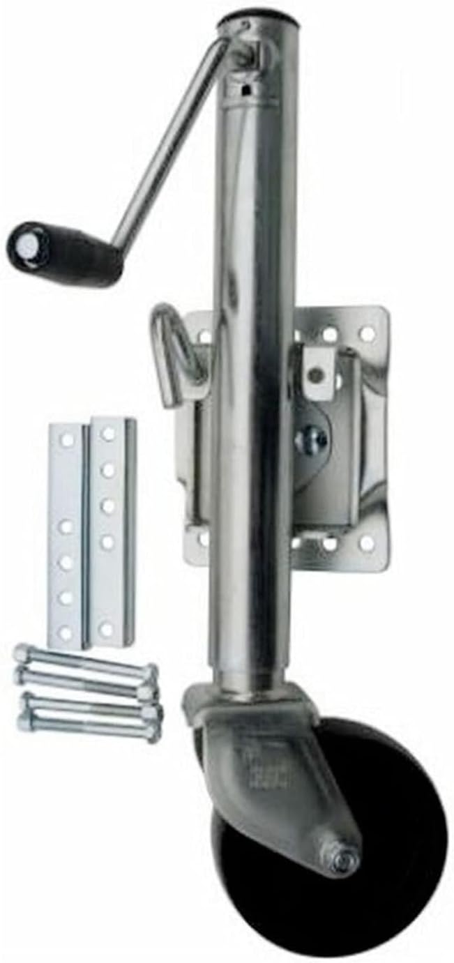 Boat Trailer Jack with Wheel - Bolt-On Swivel Tongue Jack, Folding Support Wheel Support, Heavy Duty Trailer Wheels with 15Cm Rubber Wheel, Load 540Kg, for Bo