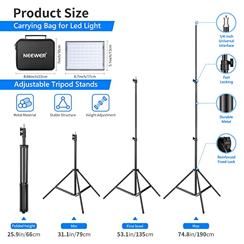 Neewer Kit di 2 Luci LED RGB190 per Video &