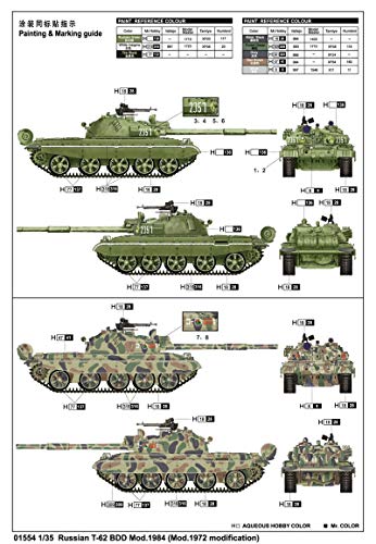Char T-62 BDD Mod.1984 maquette en plastique blindé soviétique à assembler