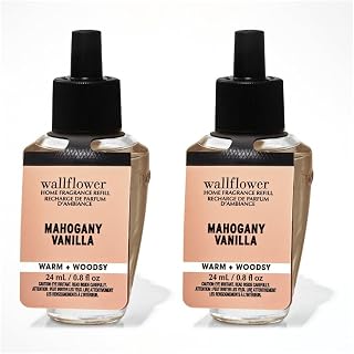 Mahogany Vanilla Wallflower Fragrance Refill 2-pack, 0.8 fl oz / 24 mL each - 1.6 fl. oz. total (Packaging Design Styles May Vary)