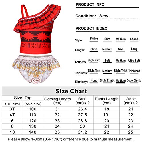 Jurebecia moana Princesa Moana Fato de banho sem mangas e sem mangas Fato de banho com decote,P021+P