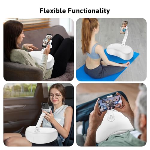 Pillow Phone Holder for Bed with Flexible Arm, 360° Rotating Phone Pillow Stand for Laying Down, Patented Crescent Cushion Compatible with iPhone & 4.7"-7.0" Phones, Hands-Free Stand for Sofa, Lap by DeskLogics - Image 5