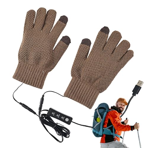 Bexdug Guantes Calentados - Conexión USB Calefacción Ajustes De Temperatura Mitones - Guantes Calentados Eléctricos, Ajustes De Temperatura para Hombres Y Mujeres Deportes De Invierno