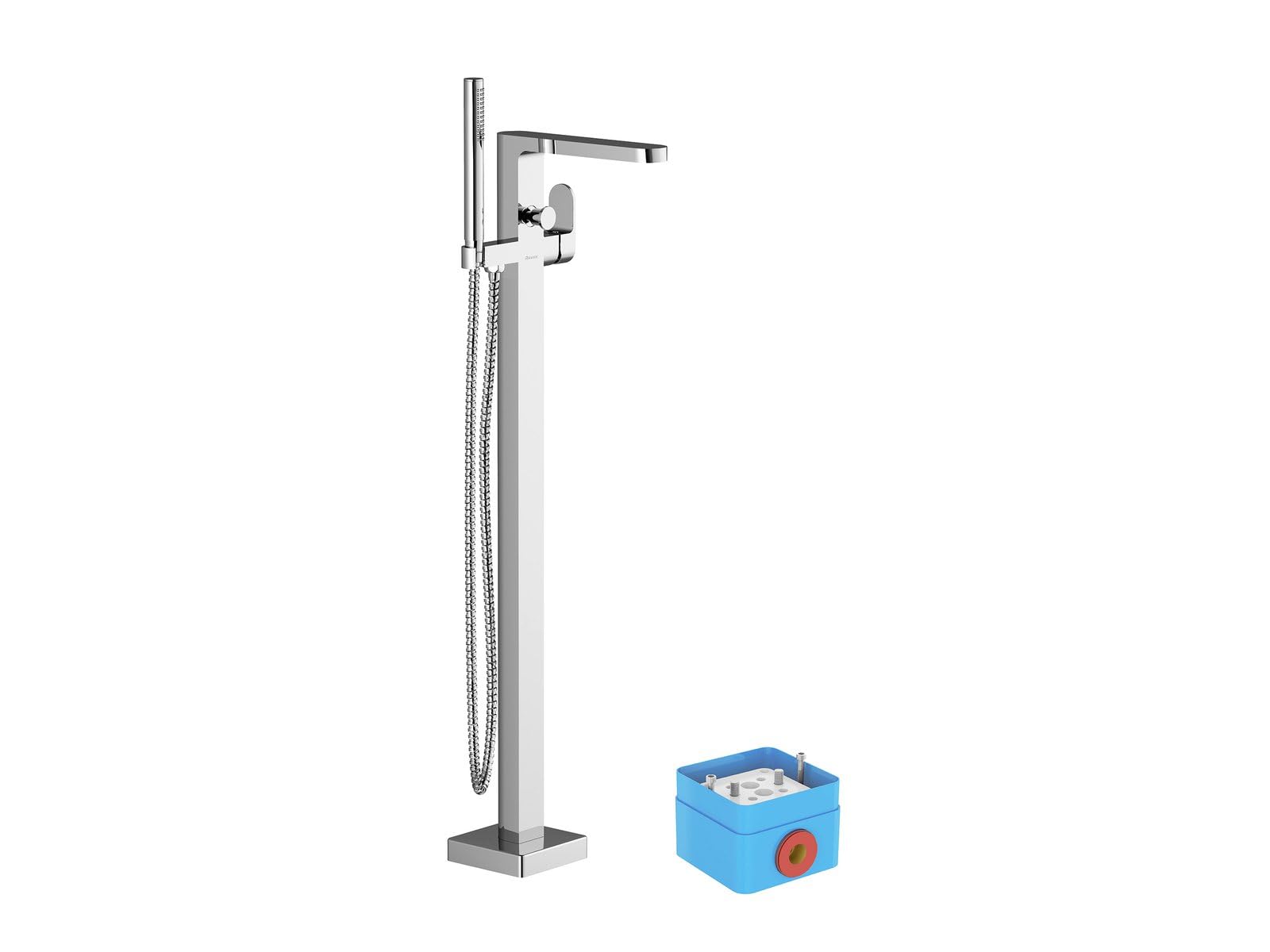 RAVAK Grifo de bañera independiente Chrome CR 080.00 – Grifo monomando para bañera con R-Box | Grifo de baño de pie para bañera independiente