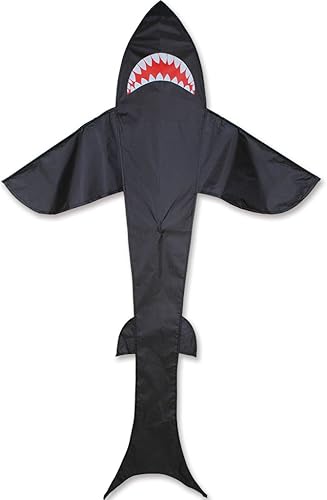 Premier cometas fácil Flyer Shark cometa con cuerda, Negro