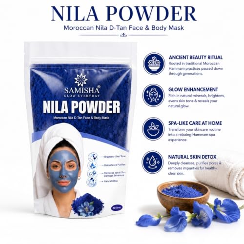 Image of Moroccan Nila Powder for Face & Skin Care | Natural Neela Powder Morocco for Face