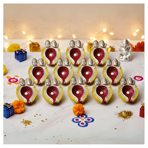 HOME GENIE Handmade Diyas for Diwali Decoration | Hand Painted...