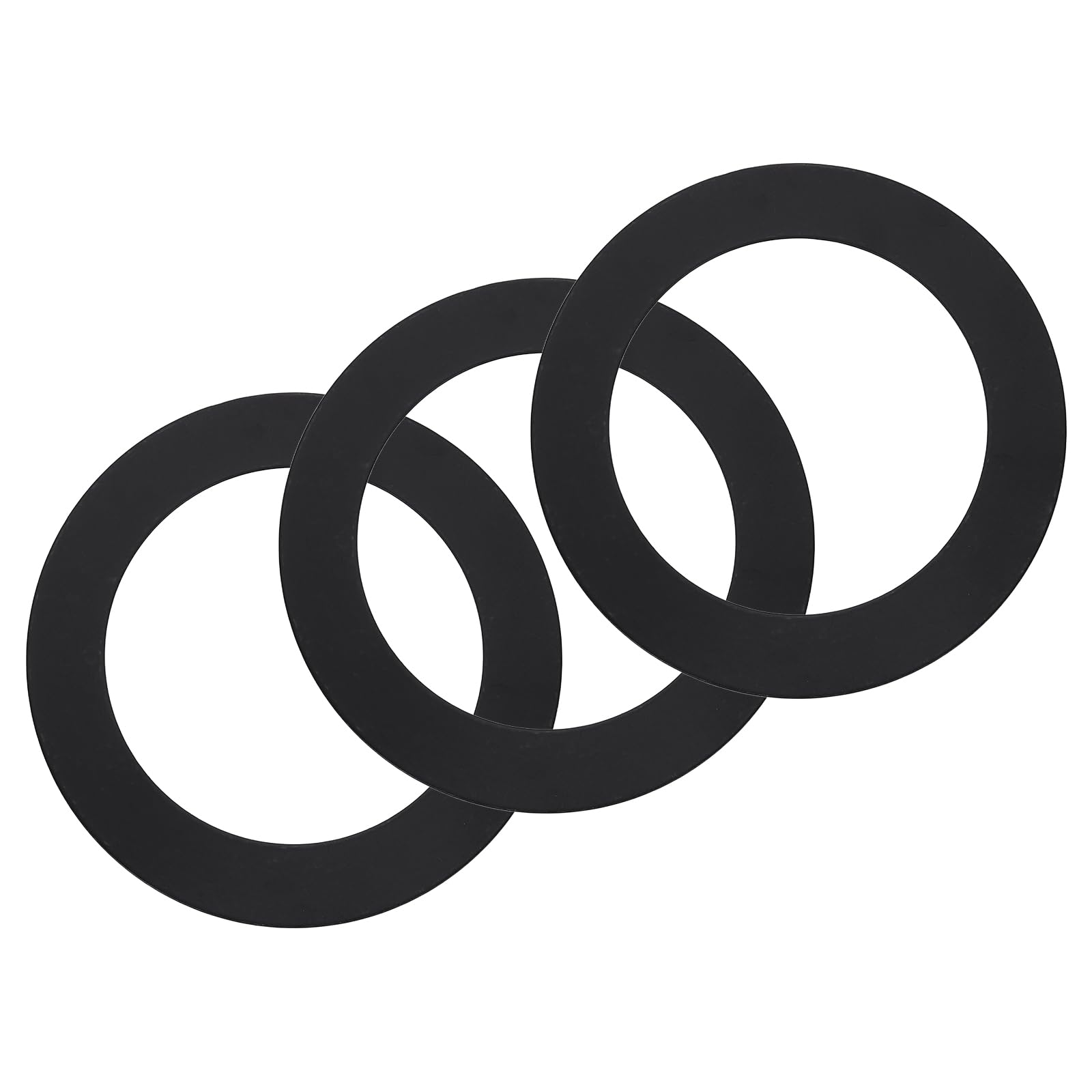 sourcing map 3Pack Goof Rings, 3.2" ID 4.5" OD Steel Flat Goof Trim Ring Light Cover Plate Flush Mount Can Converter for Recessed Downlight Vent Ceiling Medallion Wall Hole Decor, Matte Black