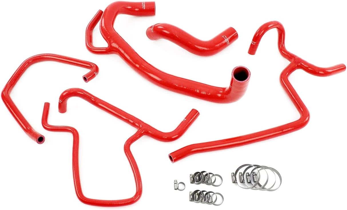 HPS High Temp Reinforced Silicone Red Radiator and Heater Coolant Hose Kit, 57-1616-RED