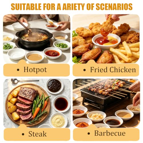 Coupes à Sauce Lot de 12 Empilables Petites Coupelles Rondes Blanches – vue 3