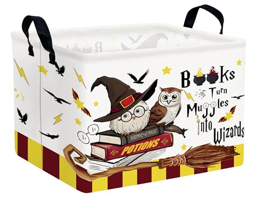 Image of Large Magic Nursery Baby Basket Collapsible Kids Toy Storage Bin Gift Box Room Decor (Brown Owl)