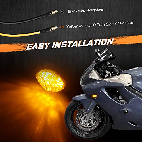 Nthreeauto 2Pcs Amber Flush Mount Led Turn Signal Lights Compatible With Honda Cbr600Rr Cbr1000Rr Cbr 600 F4 Cbr900 Cbr919 Cbr929 Cbr 600 F4I- Universal 12V Motorcycle Indicators #TOP3