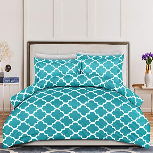 (21 OFF Deal) Microfiber Duvet Cover Set Queen, CORAL MEDALLION 18.