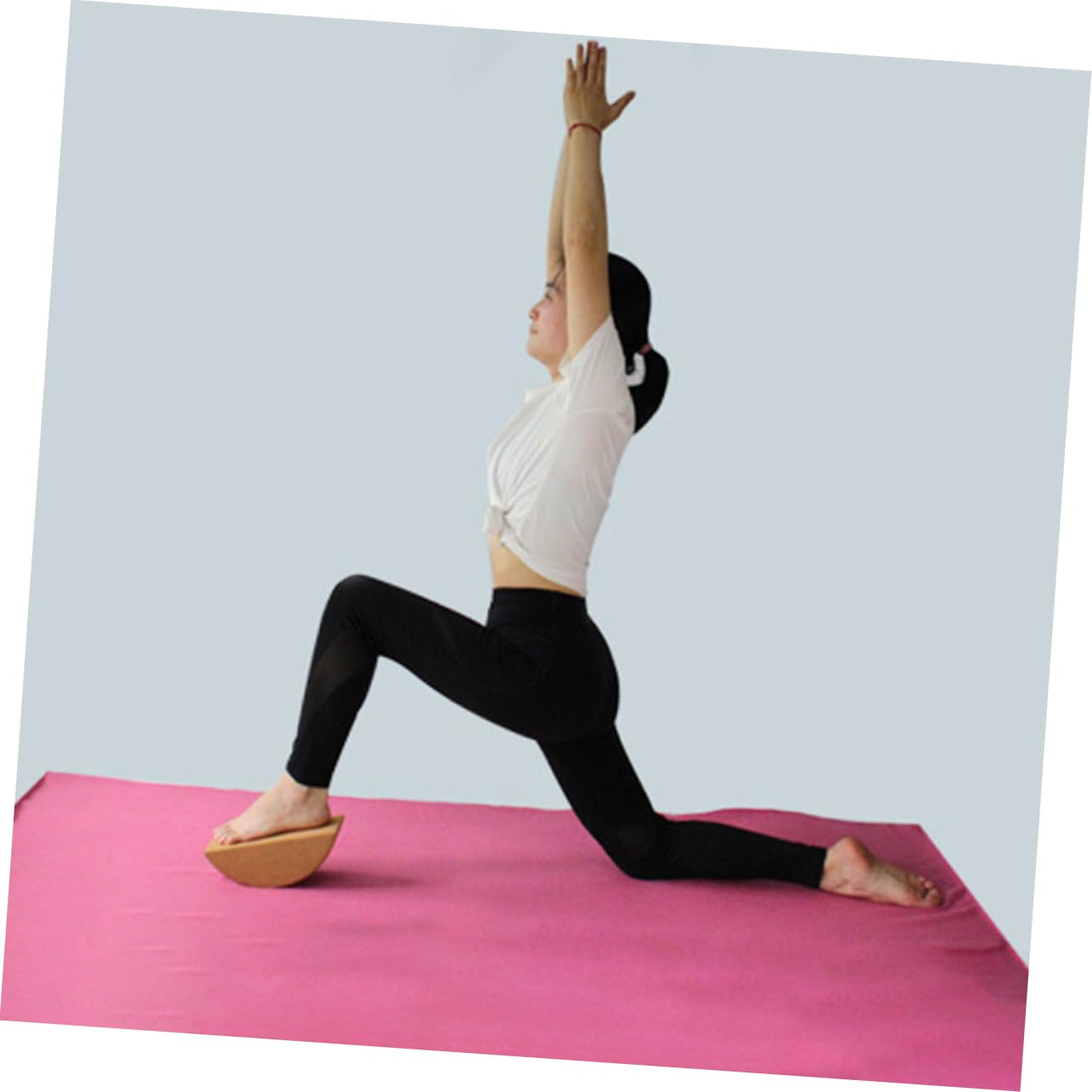 Bloque Equilibrado de Yoga para Entrenamiento Muscular Abdominal de Corcho Antideslizante Duradero Diseño Semicircular para Relajación Corporal