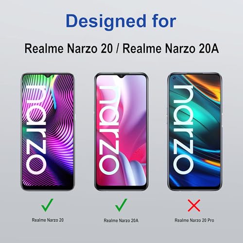 Image of ZAP CASE HD Plus Tempered Glass Screen Protector Compatible For Realme Narzo 20 (Black) Edge To Edge Coverage With Easy Installation Kit