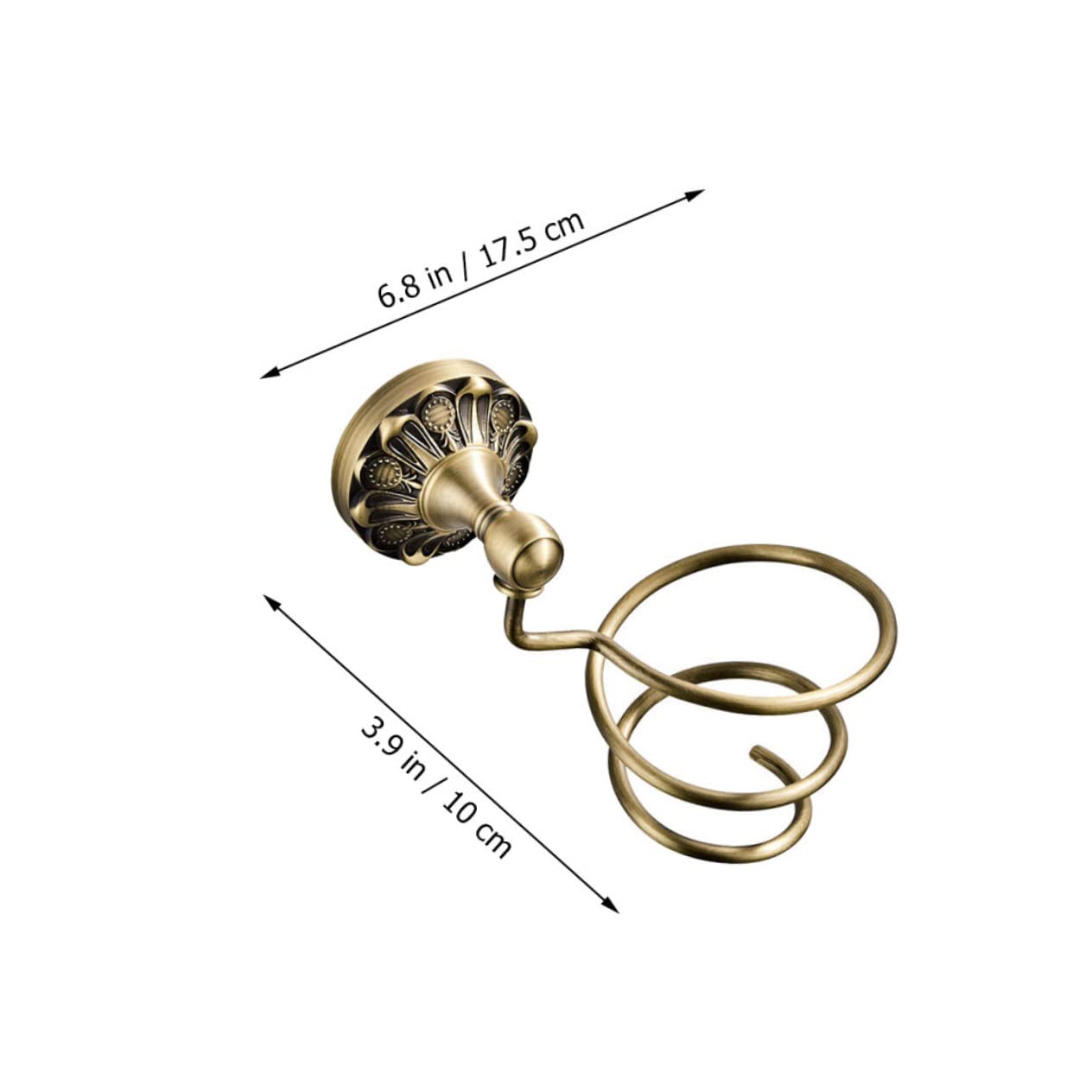 SHERCHPRY Soporte del de Cobre Espiral Secador de Pelo Diseño Montaje Orificio de 6mm Orden Cabello en Pared Adecuado para Baño