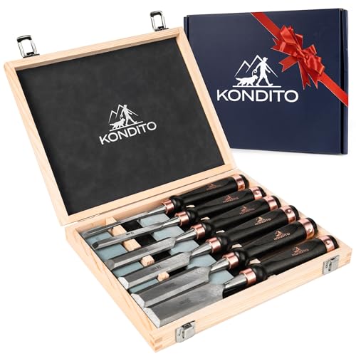 KONDITO 8-Piece Wood Chisel Set with Case