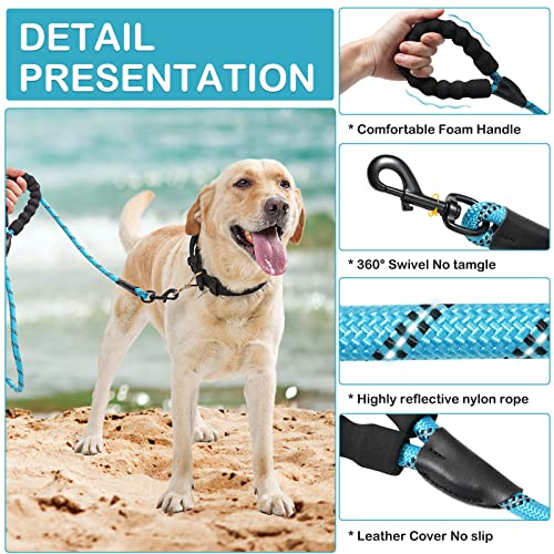 Rttochfy Dog Leash Reflective Rope: 2/4/5/6Ft Heavy Duty Dog Leash For Small Medium Large Dogs Nylon Puppy Leash With Soft Padded Handle For Outside Walking Running Black #TOP1