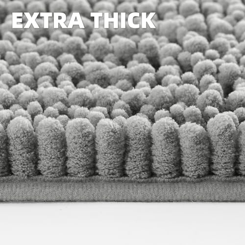 OLANLY Luxury Thick Chenille Bath Mat, (20"x24", Grey) by OLANLY - Used condition - Image 4