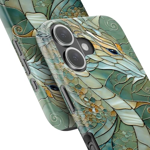 Image of Goodon for iPhone 16 Plus Case Cute - Wireless Charging Compatible - Dual-Layer Hard Shell + Silicone Cover - Protective Phone Case with Trendy Designs for Women - an Abstract Dragon