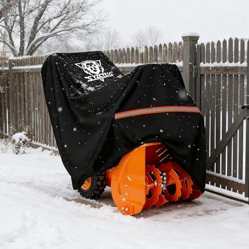 XYZCTEM Snow Blower Cover 300D Oxford Fabric, Universal Fit Snow Blower Cover, Covers for Snow Blowers Against Water, UV, Wind, Outdoor Protection (Black) — view 6