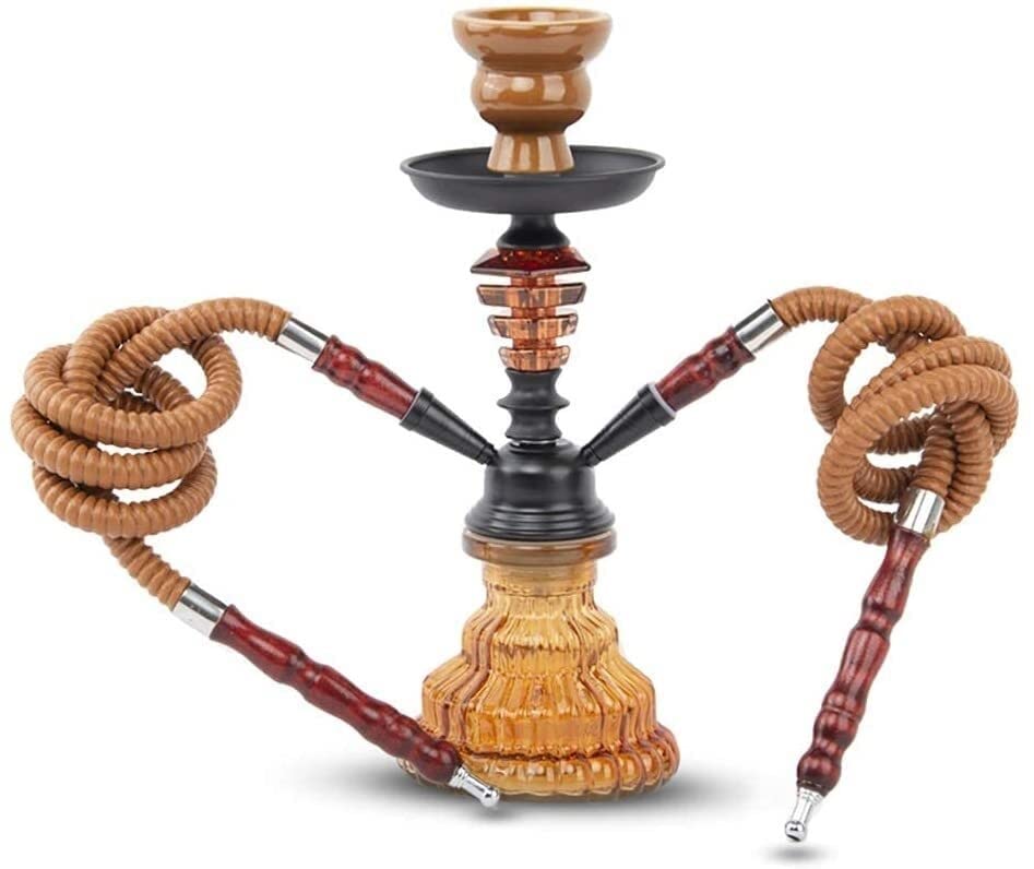 LSZ Shisha-Set Moderne Arthunde Shisha Set, Glashukas mit 2 Schlauch, 29cm Small Hookah Shisha for Clubparty Shisha-Set