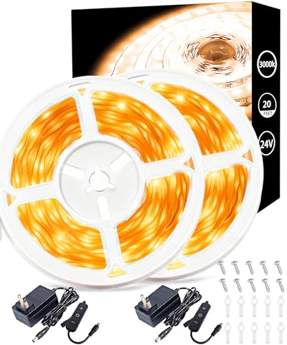 Image of 2 Set 10 FT Warm White Led Lights Strip Rope Lights for Housewarming Party Indoor Decor Cuttable Strip Lights for Baby Room Bedroom Living Room Kitchen Ceiling Wall Vanity Mirror Decoration