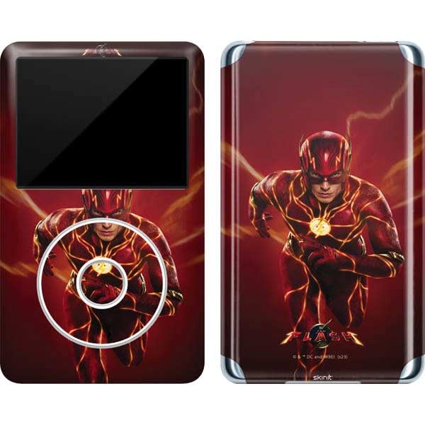 Skinit Decal MP3 Player Skin Compatible with iPod Classic (6th Gen) 80GB - Officially Licensed Warner Bros The Flash Movie: The Fastest Man Alive Design
