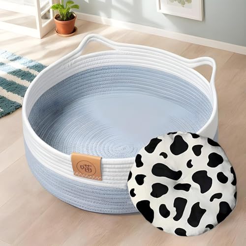 Lit en panier pour chat en corde de coton tressée main - 4