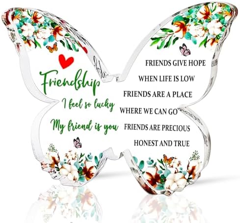 JUQNIU Friendship Gifts for Women, Best Friend Birthday Gifts for Women, Gifts for Friend Female Coworker Bestie BFF Soul Sister-Friendship Plaques