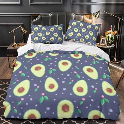 Housse de couette avocat microfibre résistante avec zip 200x200 - 2