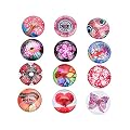 TEHAUX 1 20pcs Collage Pictures Vintage Flower Vase Round Vase Vintage Glass Mix Glass Glass Tiles Gems Glass Sticker?dome Glass Jewelry Patches Gem