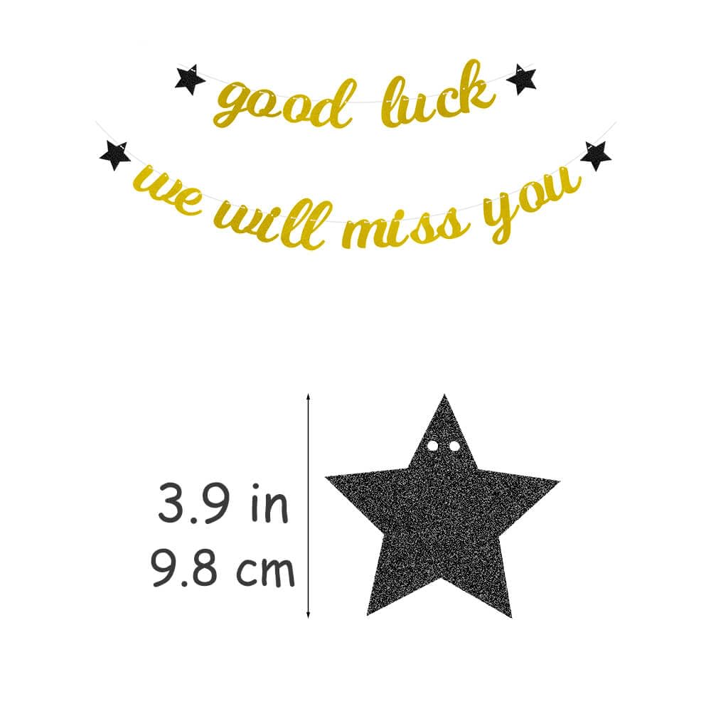Pargleev Good Luck We Will Miss You Glitter Banner 2025 Graduation Congratulations Party Decorations Gold - Image 2
