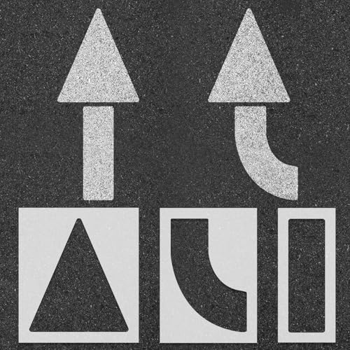 90 Inch Parking Lot Arrow Stencil Kit, Straight & Turn Arrow Templates, 3 Pack Reusable 1mm Thick Silicone Pavement Marking Stencils for Asphalt Concrete Driveway Road Traffic