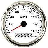 SAMDO 85mm Universal Marine Gauge Boat MPH Motorcycle GPS Speedometer Odometer 160MPH