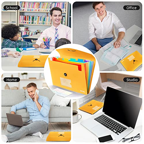 Accordian File Organizer 7 Pocket Expanding File Folder With Labels, Plastic Expandable File Folder For Documents Letter Size A4 Papers - Orange #TOP6