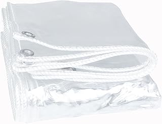 AWSAD Telo Trasparente, Telo Copertura Impermeabile Trasparente con Occhielli, Bordi Rinforzati con Coulisse, per Patio Giardino Serra, 17 Dimensioni (Color : Clear, Size : 1.4x1.4m)