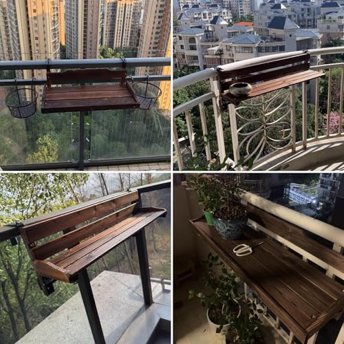 Table pliante murale d'extérieur pour balcon étroit structure réglable 90cm