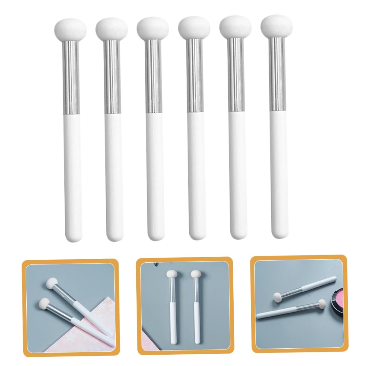 HAKIDZEL 6Pcs Mushroom Concealer Brush Versatile Makeup Applicator for Eyelids and Nose Concealer Skin Friendly Sponge Design for Professional and Home Use