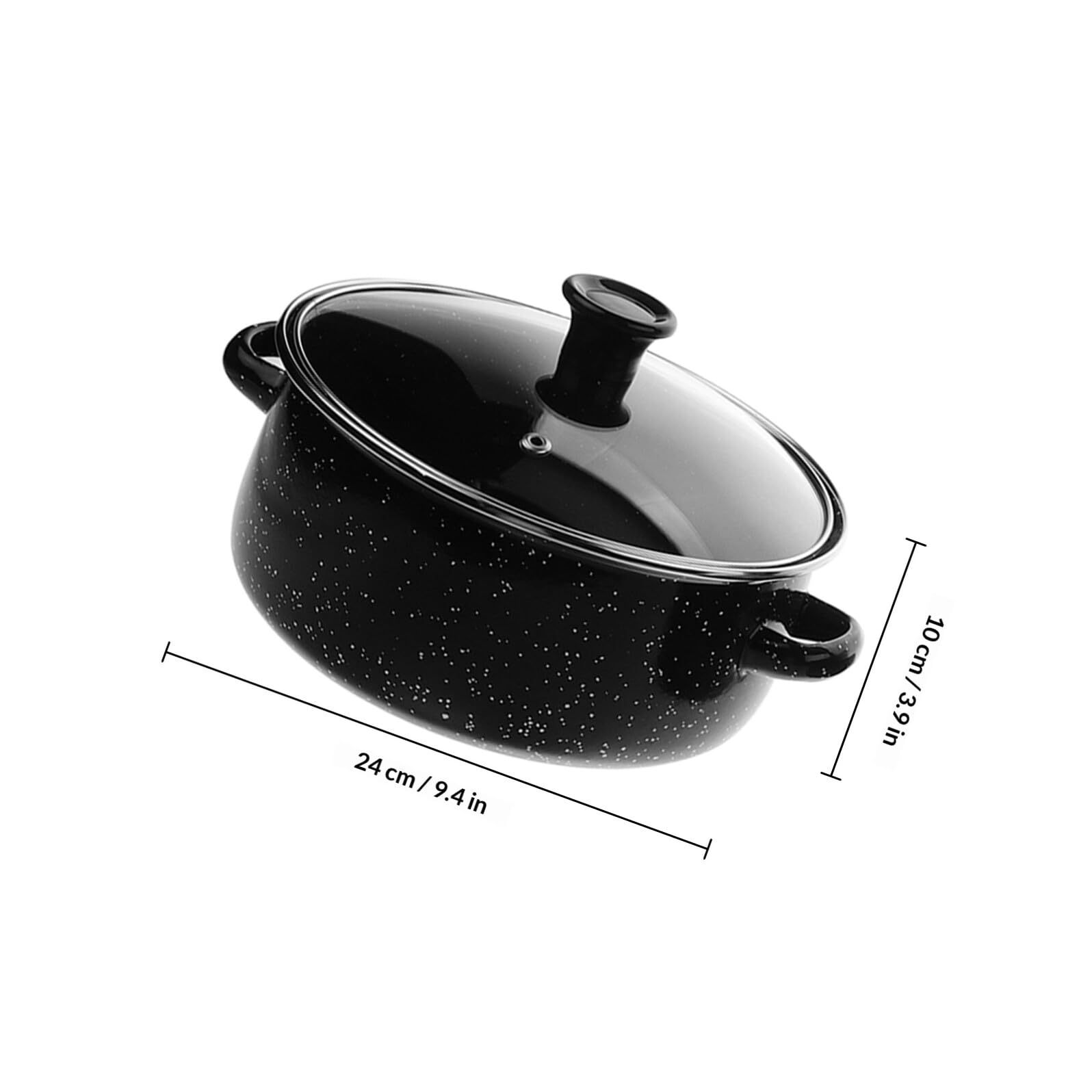 Toyvian Vintage Emaille Kochtopf 3 Stück mit Deckel und Griffen Vielseitiger Kleiner Suppentopf für Nudeln und Hot Pot Robust und Multifunktional