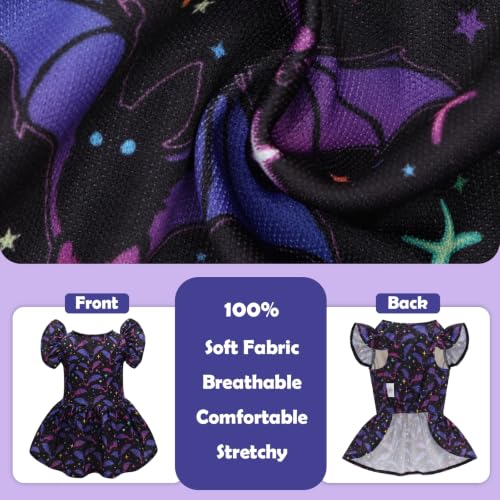 Image of CuteBone Frilly Dog Dress Princess Puppy Halloween Dresses with Ruffled Sleeves Cat Clothes Outfit for Small Dogs Girl Pet Apparel FX22M