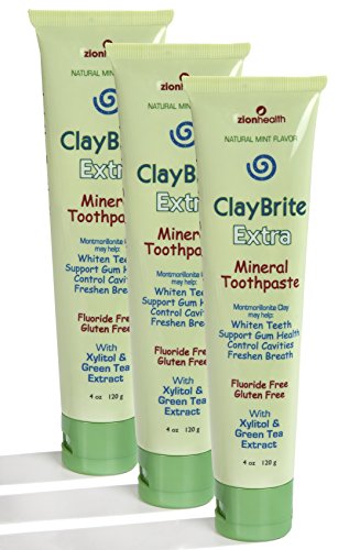 Zion Health ClayBrite Extra Mineral Toothpaste, 3 Pack