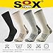 SOX TOWN Men's Merino Wool Cushion Crew Socks Moisture Wicking Control for Outdoor Hiking Work Boot Thermal Warm All Seasons(DarkGrey L)