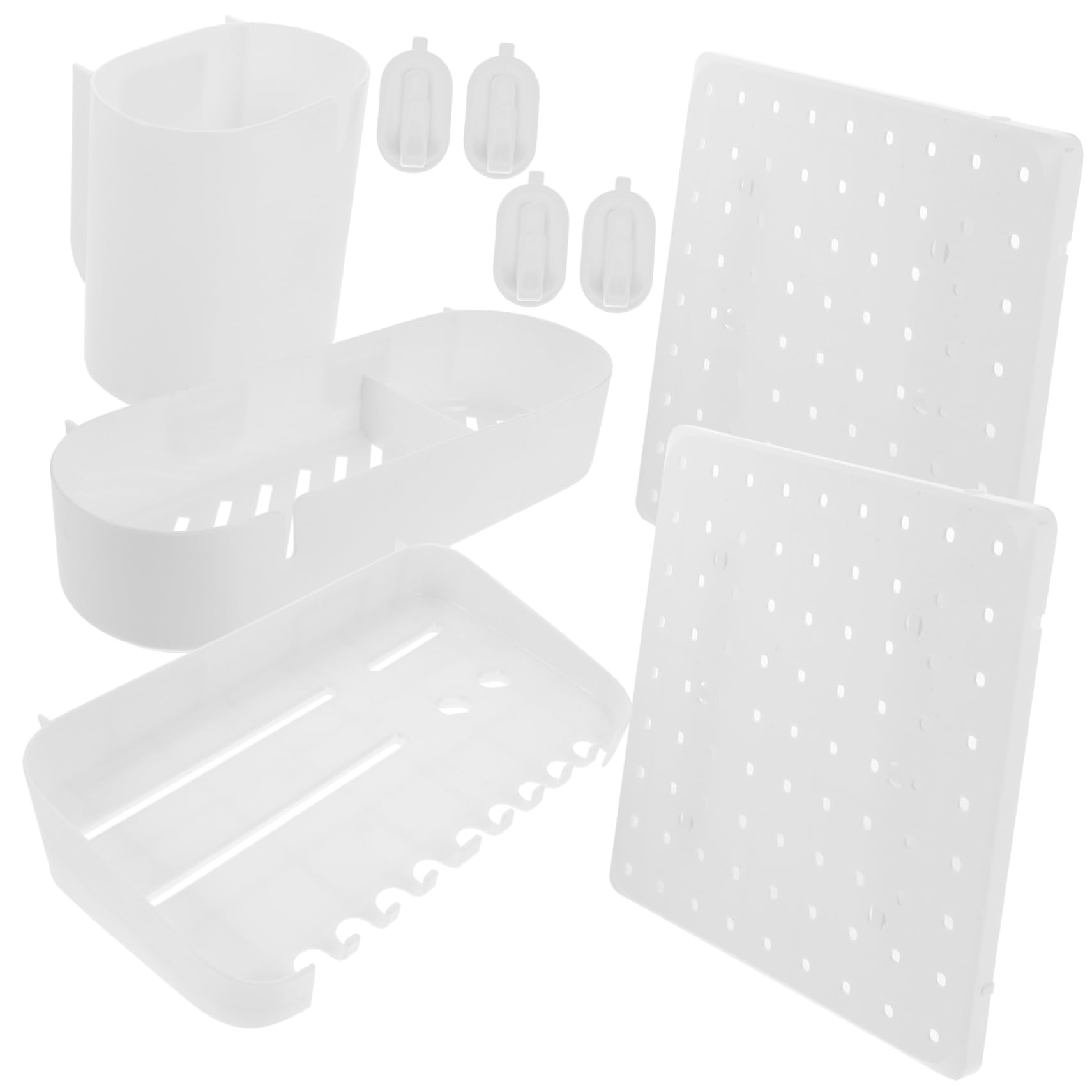 OUNONA Pegboard Wall Organizer Storage 12 Pieces Set Heavy Duty for Kitchen Garage Office