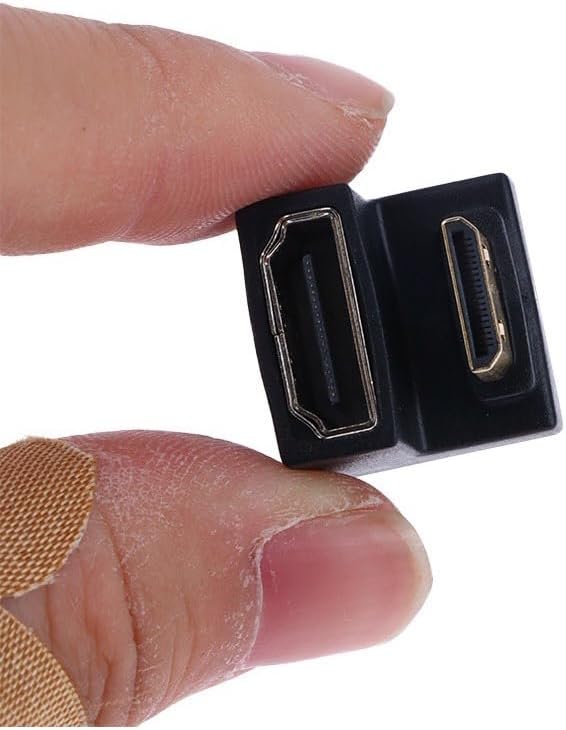 Mini HDMI to HDMI Adapter, 90 Degree Right Angle Male Converter, Gold-Plated Connectors