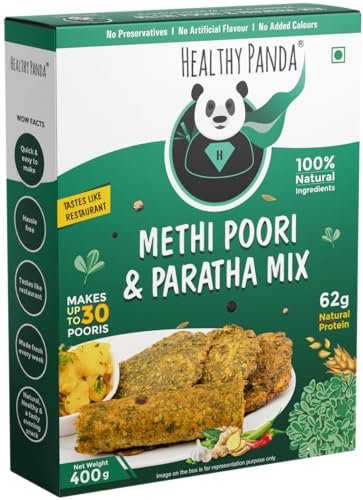 HEALTHY PANDA Methi Poori Atta Mix 400g | Instant healthy breakfa...