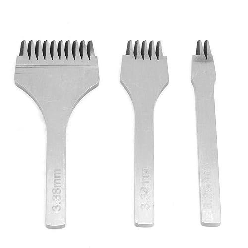 Juego de cinceles de costura con cordones de diamante, herramienta de perforación de cuero, kits de manualidades de cuero, perforadora de agujero de
