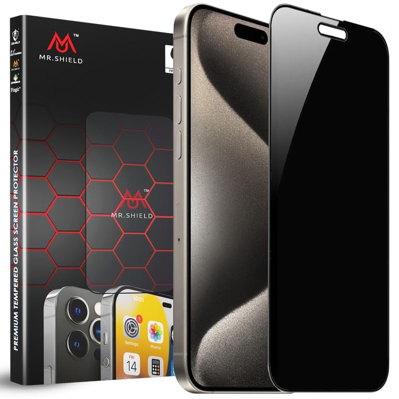 Mr.Shield (Pack Of 1) True Privacy Tempered Glass Screen Protector Guard for iPhone 15, Case Friendly, 9H Hardness, 4-Way 360°, Anti-Spy - 6.1" (B0D9FN8XN2) Amazon Price History, Amazon Price Tracker